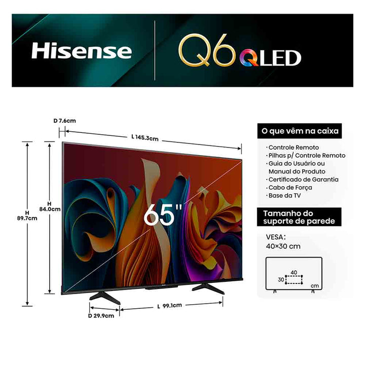 Smart TV Hisense QLED 4K UHD 65